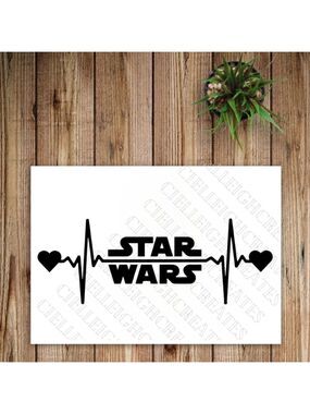 *2 for $20* Stars Wars Heartbeat Line vinyl decal Sticker Handcrafted